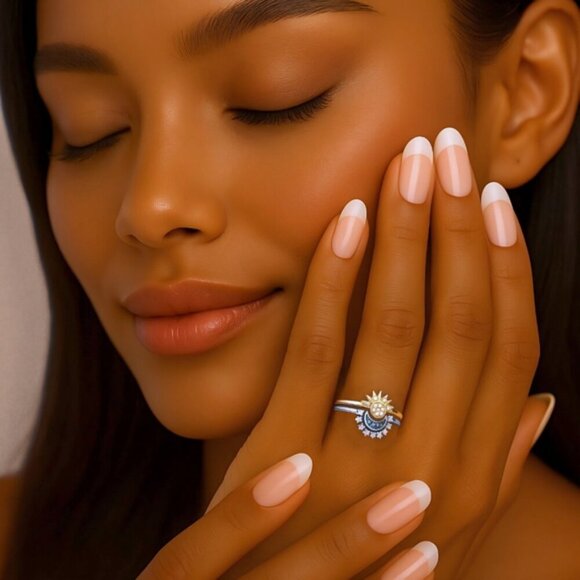 🆕️Enchanting Trending Celestial Sun & Moon S925 Sterling Silver Zirconia Rings - Picture 3 of 16